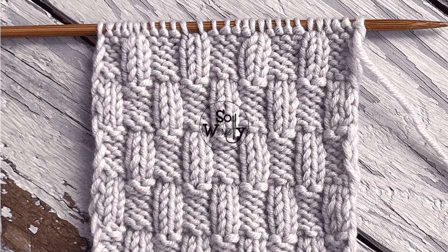 knit and purl faux cable stitch