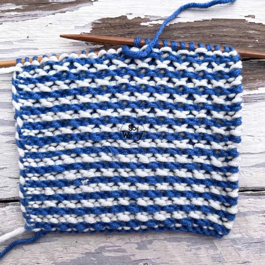 Knitting With 2 Colors Made Easy: No-Purling Pattern + Video