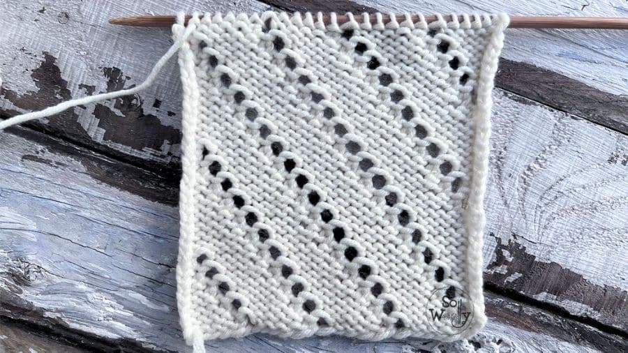 Diagonal Lace Stitch Knitting Tutorial