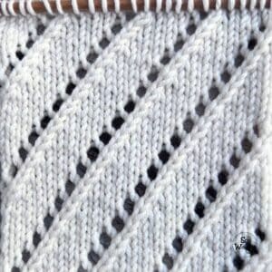 Diagonal Lace Stitch Knitting Pattern Printable PDF