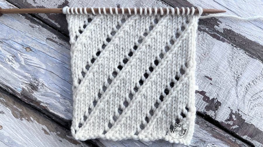 Diagonal Lace Stitch Easy Knit