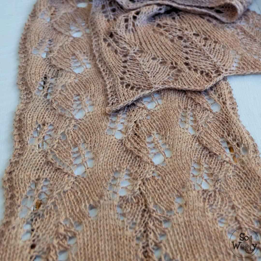 Leaf Lace Wrap Knitting Pattern PDF