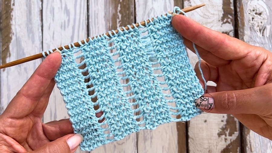 Garter Lace Knitting Stitch Pattern