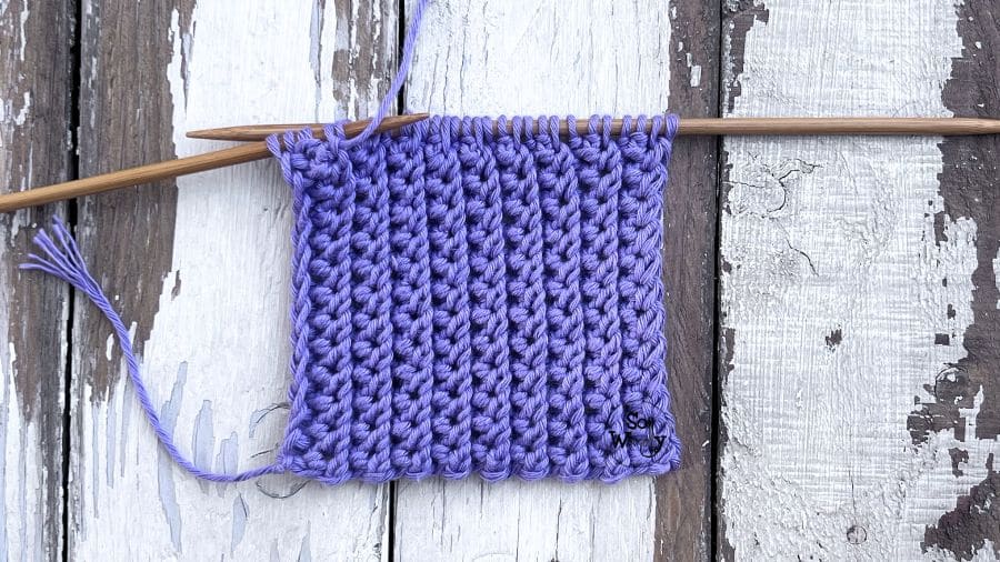 easy reversible one-row knit stitch
