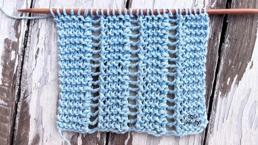 garter lace stitch knitting reversible