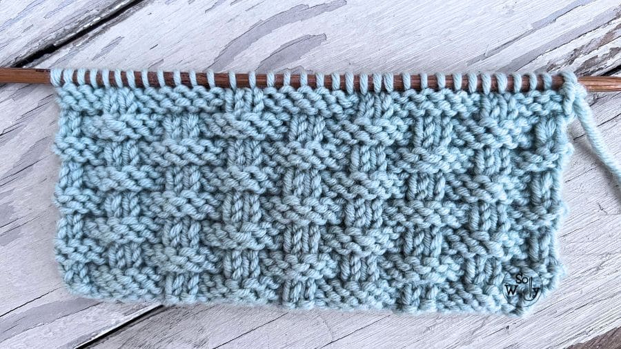 Basket Weave stitch knitting reversible