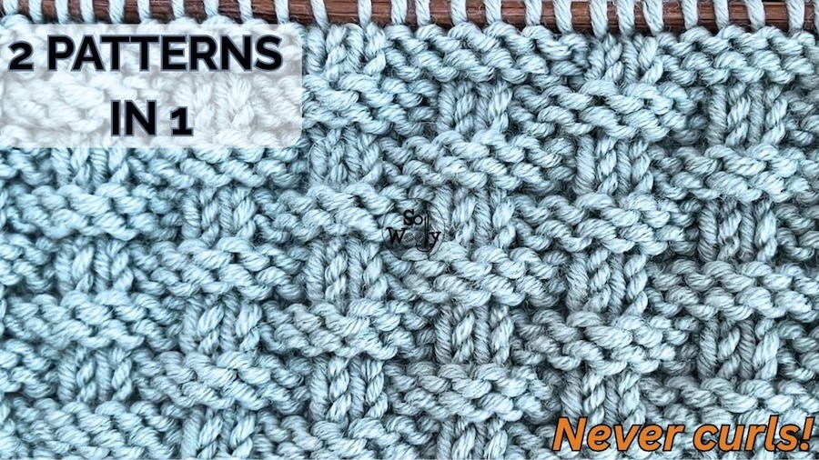 Basket Weave stitch knitting pattern and tutorial