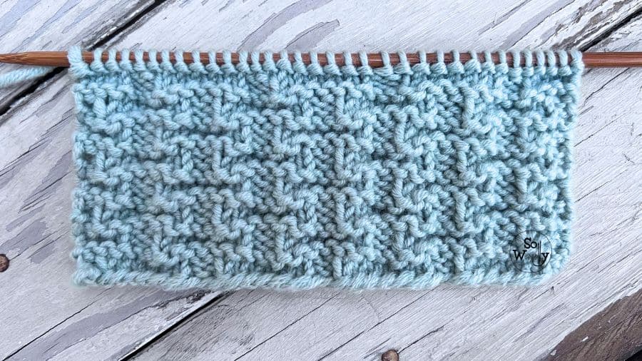 basket weave stitch knitting flat