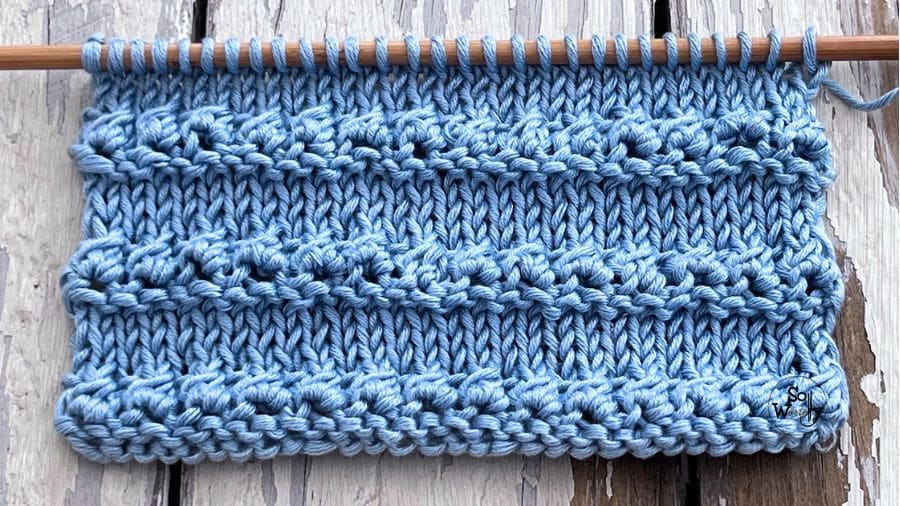 stockinette texture 4-row knitting