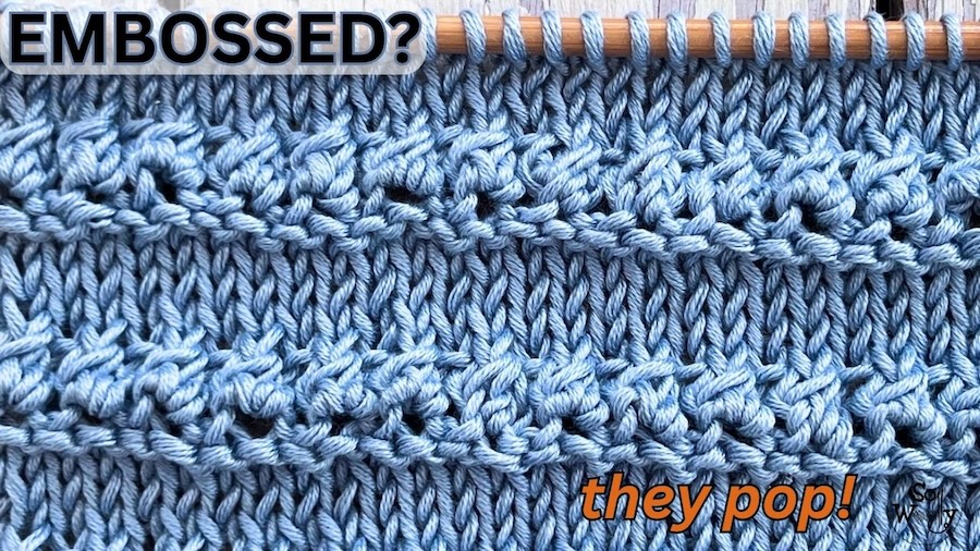 stockinette texture 4-row knitting pattern