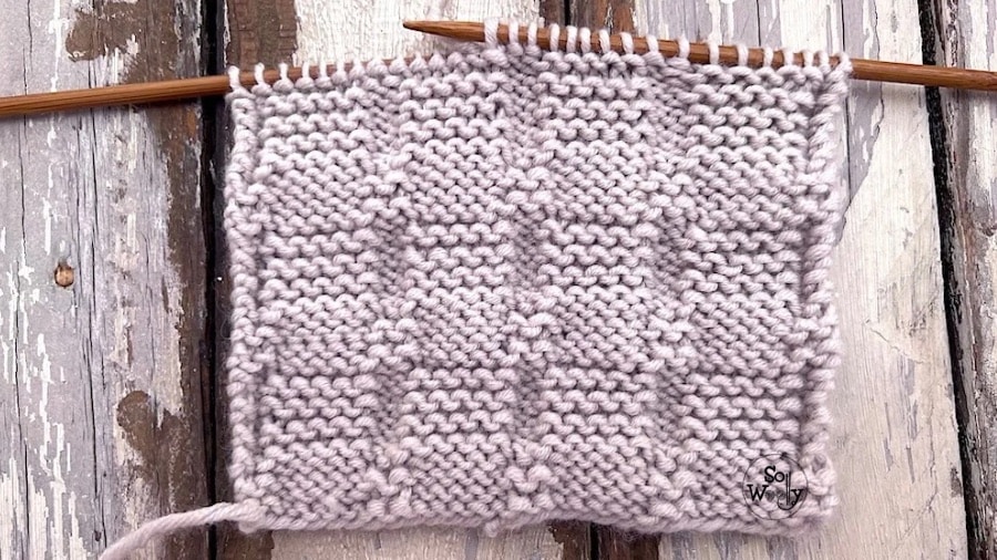 garter checkerboard stitch knit purl