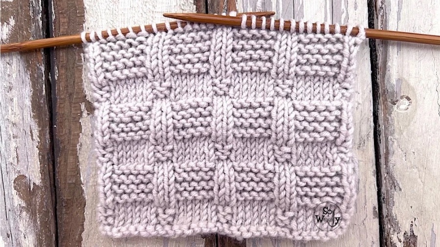 garter checkerboard stitch knit