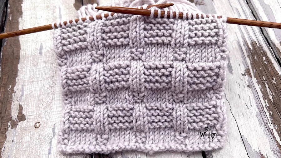 garter checkerboard stitch knitting