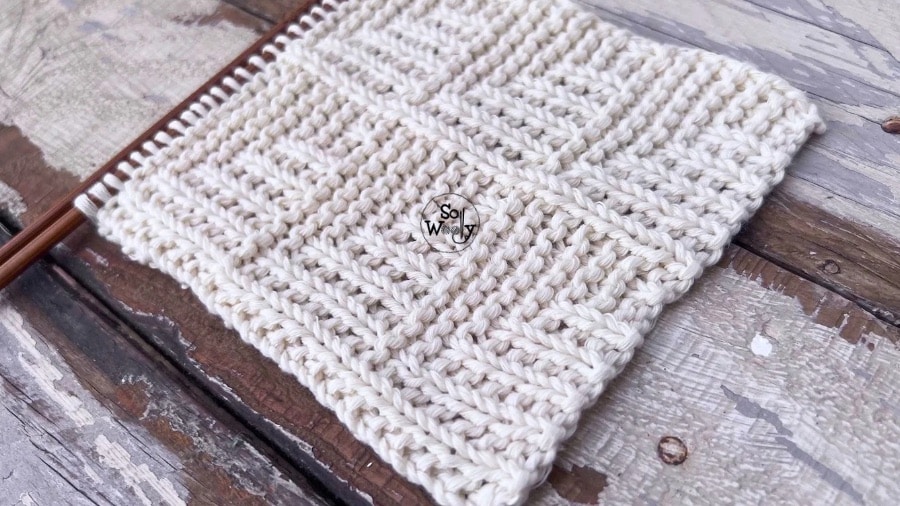 mitered square look stitch knitting